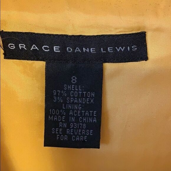 Grace Dane Lewis Yellow Peacoat Size 8 - Picture 2 of 3